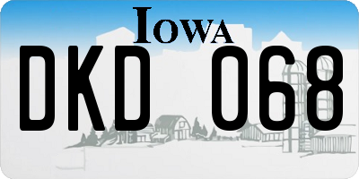 IA license plate DKD068