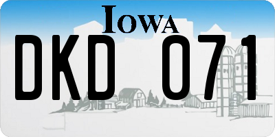 IA license plate DKD071