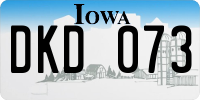 IA license plate DKD073