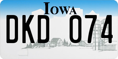 IA license plate DKD074