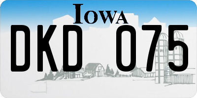 IA license plate DKD075