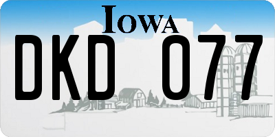 IA license plate DKD077