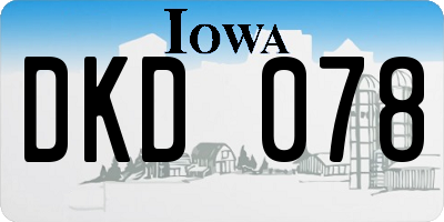 IA license plate DKD078