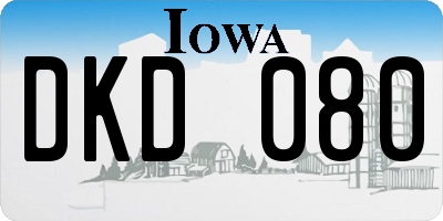 IA license plate DKD080