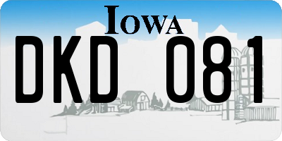 IA license plate DKD081
