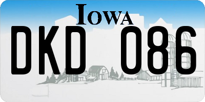 IA license plate DKD086