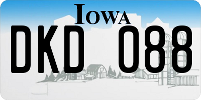 IA license plate DKD088