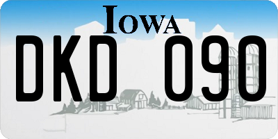 IA license plate DKD090