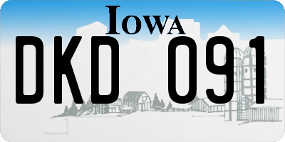 IA license plate DKD091