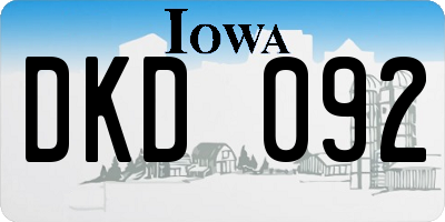 IA license plate DKD092
