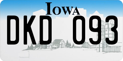 IA license plate DKD093