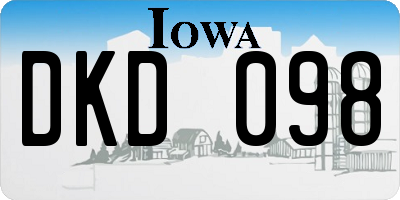 IA license plate DKD098