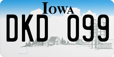 IA license plate DKD099