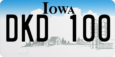 IA license plate DKD100