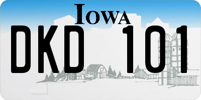 IA license plate DKD101