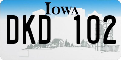 IA license plate DKD102