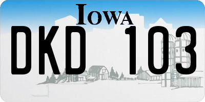 IA license plate DKD103