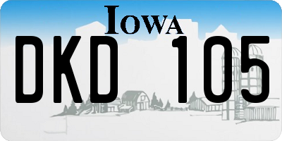 IA license plate DKD105