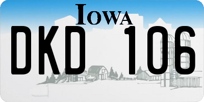 IA license plate DKD106