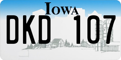 IA license plate DKD107