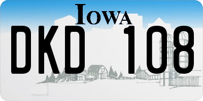 IA license plate DKD108
