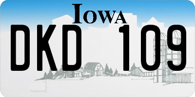 IA license plate DKD109