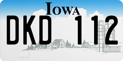 IA license plate DKD112