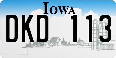 IA license plate DKD113