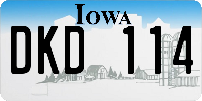 IA license plate DKD114