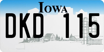 IA license plate DKD115