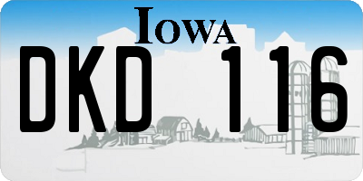IA license plate DKD116