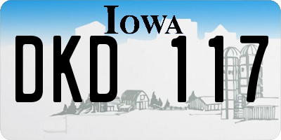 IA license plate DKD117