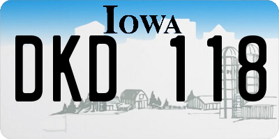 IA license plate DKD118