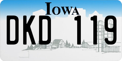 IA license plate DKD119