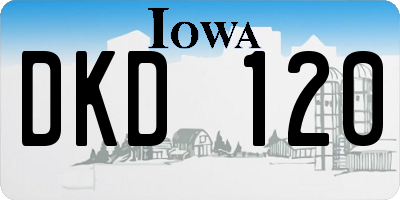 IA license plate DKD120