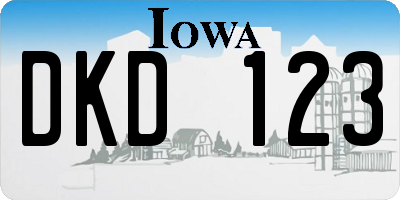 IA license plate DKD123