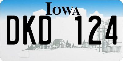 IA license plate DKD124