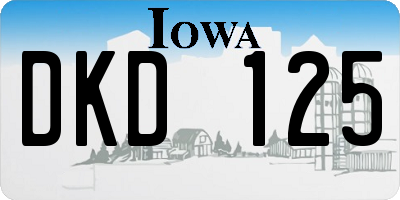 IA license plate DKD125