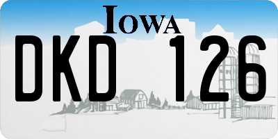 IA license plate DKD126