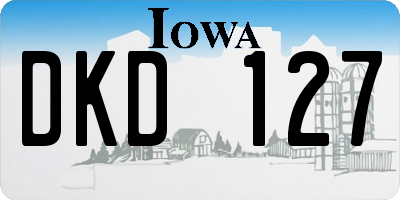 IA license plate DKD127
