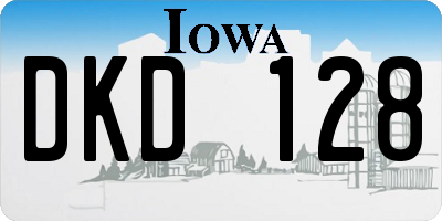 IA license plate DKD128