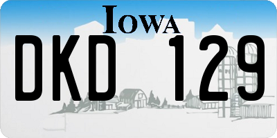 IA license plate DKD129