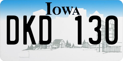 IA license plate DKD130