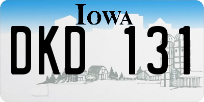 IA license plate DKD131
