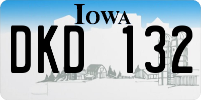 IA license plate DKD132
