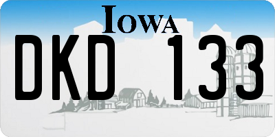 IA license plate DKD133