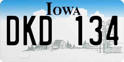 IA license plate DKD134