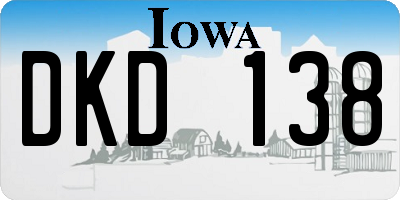IA license plate DKD138