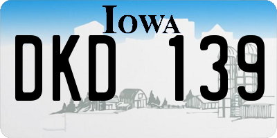 IA license plate DKD139