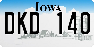 IA license plate DKD140